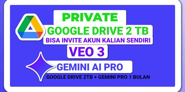 Gambar Product GOOGLE DRIVE 2TB + GEMINI PRO 1 MONTH PRIVATE