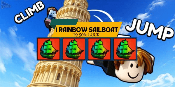 Gambar Product RAINBOW SAIL BOAT 19.50% LUCK | CLIMB AND JUMP TOWER