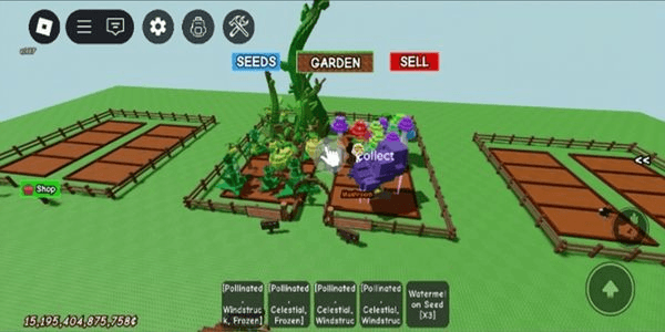 Gambar Product Akun Grow A garden 1 moon blossom 2 sugar apple 5 ember Lily 5 beanstalk 15T coin bonus pet gg