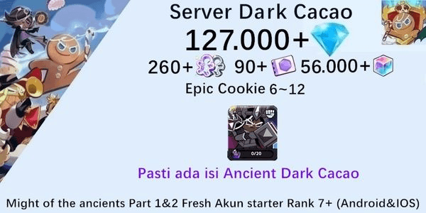 Gambar Product Cookie Run Kingdom(Dack Cacao Server)DC2 starter account