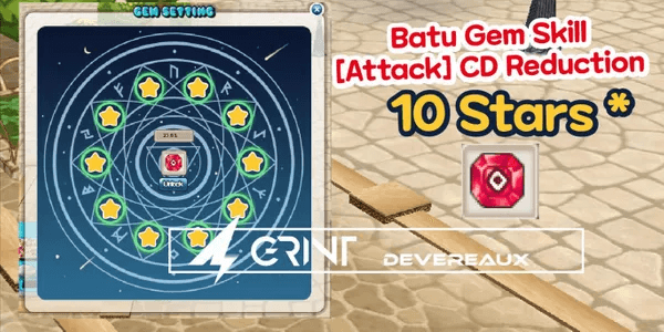 Batu Gem Skill Attack CD 10* [Attack] Cooldown Decrease Reduction XG