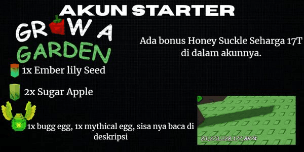 Gambar Product Akun Starter Grow A Garden