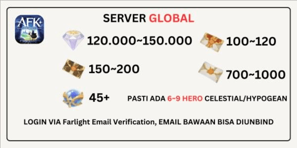 Gambar Product (GLOBAL) AKUN AFK JOURNEY, TIMBUNAN AKUN AFK JOURNEY