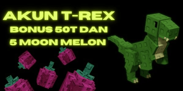 Gambar Product AKUN T-REX BONUS 60 Triliun/ 60T & 5 MOON MELON FRUIT coins/sheckles GROW A GARDEN Starter Pemula Mantap deh