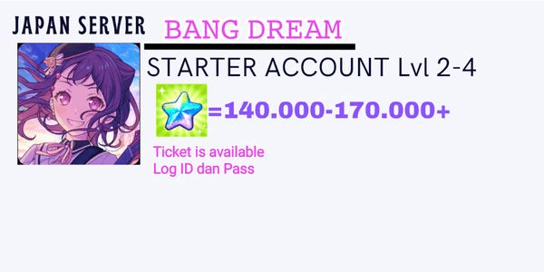Gambar Product [Japan server] AKUN STARTER/REROLL BangDream JAPAN SERVER #1