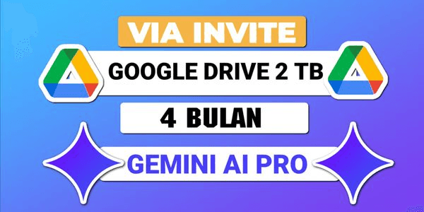 Gambar Product GOOGLE DRIVE 2TB + GEMINI PRO 4 MONTHS VIA INVITE