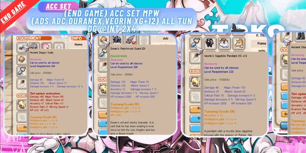 Gambar Product (End Game) Acc Set Mpw (ADS, ADC, DURANEX, VEORIN XG+12) All Tun DG @Int 2x4