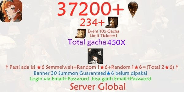 Gambar Product Reverse Gacha Account 1999-4