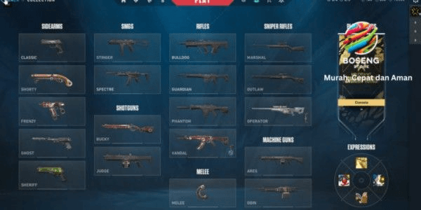 Gambar Product Valorant Account Rank Gold 3 Skin Bundle Origin Many & Agent Full