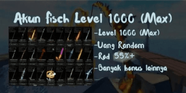 Gambar Product Akun Fisch Level 1000 (Max) | Many Bonuses