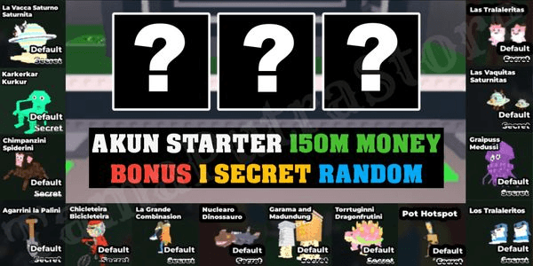 Gambar Product AKUN STARTER 150M MONEY | BONUS 1 SECRET | STEAL A BRAINROT