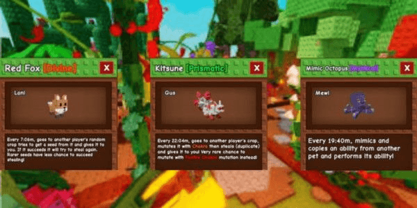 Gambar Product PAKET 3 PET | KITSUNE+MIMIC OCTOPUS+RED FOX | Grow A Garden
