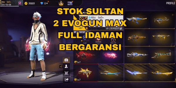 Gambar Product FF SULTAN ACCOUNT 2EVO MAX, ALL DREAM WEAPONS READY FOR WAR