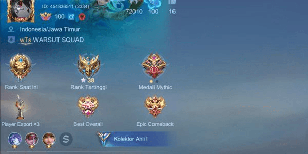 Gambar Product Safe Account Super Secure Hero Max Skin 222 Collector Expert 1 Trendy Ready to Use Free Change Moonton Email to Your Email