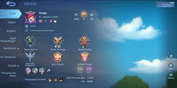 Gambar Product GOOD MOBILE LEGENDS ACCOUNT