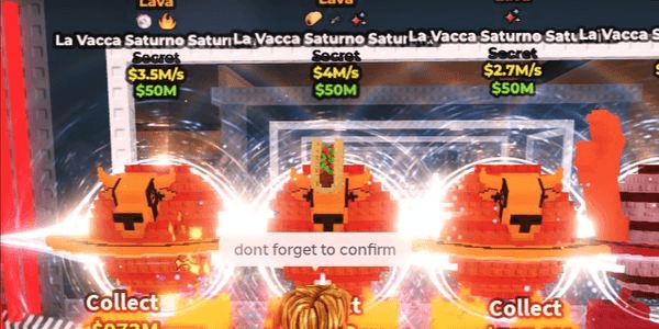 Gambar Product The Cow Saturn Saturnite (Lava Mutation) - Steal a Brainrot Secret