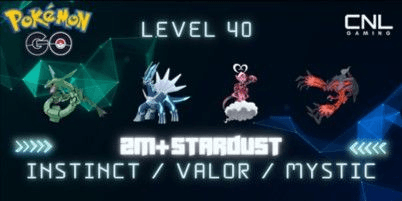 Gambar Product [Instinct/Valor/Mystic]Level 40+ /Rayquaza + Dialga+ Enamorus+ Yveltal / 2M+ Dust / Random Shiny