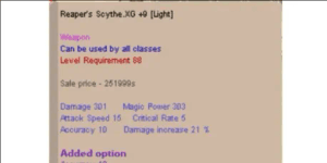 Reaper Scythe XG+9 Weapon Damage for all jobs