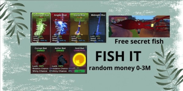 Gambar Product Fish It! - Ghostfinn, Angler, AetherBoober, CorruptBoober. Right average spec