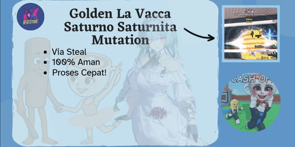 Gambar Product Golden La Vacca Saturno Saturnita (Mutation Firework, Snowy + Disco) - Steal A Brainrot