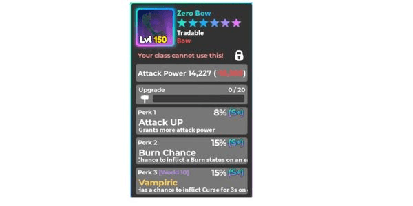 Gambar Product Perfect Zero Bow Vampiric - World Zero