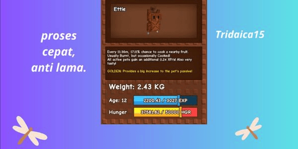 Gambar Product Golden Cooked Owl Pet [LEGENDARY] - Grow A Garden
