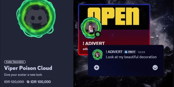 Gambar Product Discord Decoration 100.000