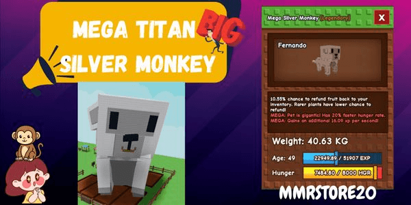 Gambar Product Mega Titan Silver Monkey | Fast Delivery - Grow A Garden |