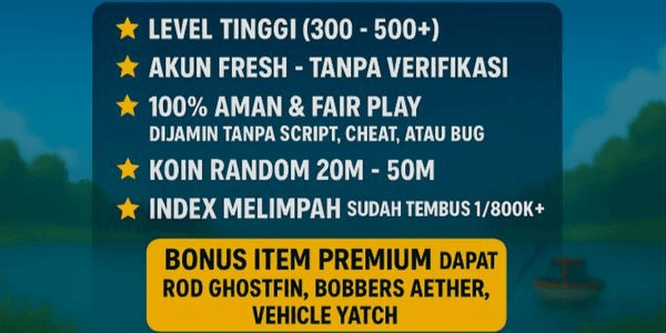 Gambar Product FISH IT ACCOUNT RIGHT FLAT ( COIN 20M + GHOSTFINROD )