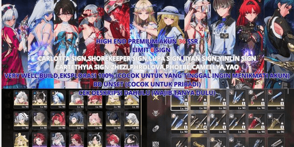 Gambar Product [SEA] 36 SSR,11 LIMIT 6 SIGN,CARLOTTASIGN,SHOREKEEPERSIGN,LUPASIGN,JIYANSIGN,YINLINSIGN,CARTETHYIASIGN,ZHEZI,PHROLOVA,PHOEBE,CAMELLYA,YAO,B5 OTHERS