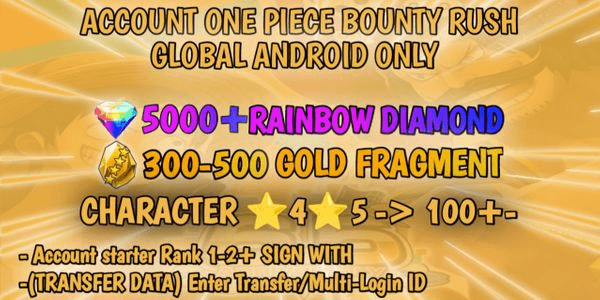 Gambar Product CHEAPEST ONE PIECE BOUNTY RUSH ACCOUNT (ANDROID ONLY) -1