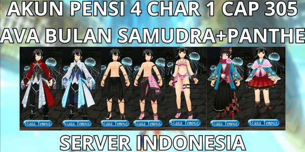 Gambar Product ACCOUNT RETIREMENT 4 CHAR 1 CAP MAX LVL 305 SERVER INDONESIA, FULL RESET+FULL AVA SET OCEAN MOON+PANTHER, NO MOD, ANTI HACKBACK, SUPER CHEAP