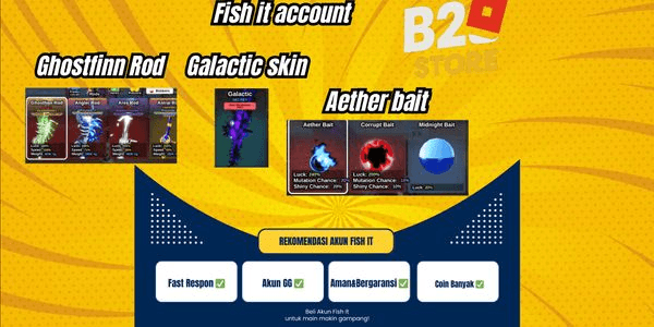 Gambar Product FISH IT Sultan Account | Ghostfinn Rod | Galactic Skin Rod | Aether Bait | Many Coins | Full Item
