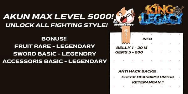 Gambar Product Akun King Legacy Level Max (5000)