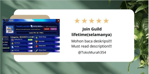 Gambar Product Join Guild lifetime (forever) via login admin/join admin