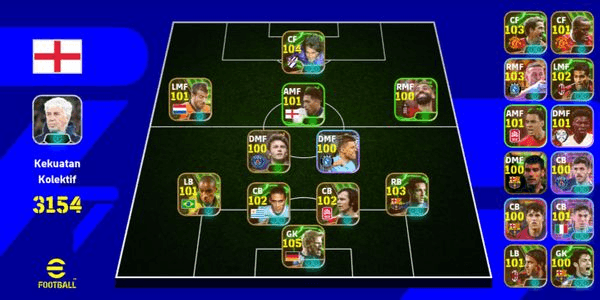 Gambar Product Akun Efootball aman Best strength(3160) Owen,Batistuta,o.kahn,P.foden