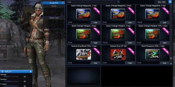 Gambar Product BINTANG INV 502/600 QCQR 300 DAY+BERETSKULL2D+PERMANENT ACCESSORIES FULL TITLE POINT 4 MILLION DUAL65D+AWP63D+BOW28D+SABER22D+CHARACTER80D+HV54D