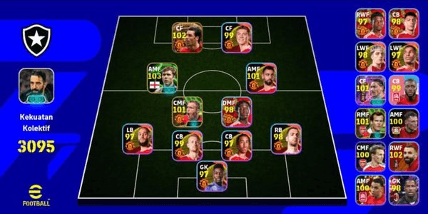 Gambar Product Pack Klub Terkuat, Manchester United Utuh, Manager DB 2, Epic banyak, Showtime banyak. Otw Tsunami trophy