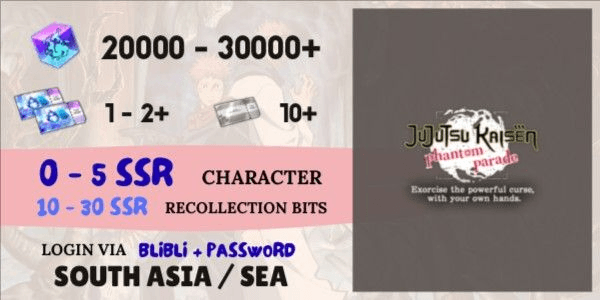 Gambar Product Reroll Account READY TO GACHA Jujutsu Kaisen Phantom Parade Starter - 1