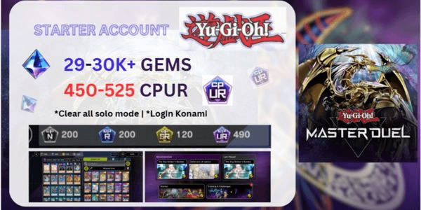 Gambar Product Akun Gacha Yu-Gi-Oh! Master Duel [29-30k Gems + 400-525 CPUR]