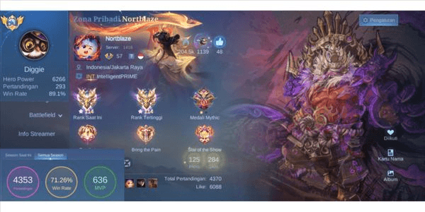 Gambar Product ML ACCOUNT SKIN SULTAN WR GG EMBLEM MAX MANY CC SKIN & OTHER LIMIT SKIN