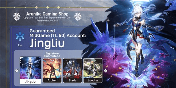 Gambar Product MIDGAME ACCOUNT - JINGLIU + ARCHER (SIGNATURE) + BLADE + LUOCHA || CHECK DESCRIPTION FOR DETAILS [ASIA]