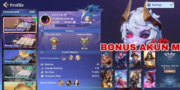 Gambar Product Sultan MCGG Account | many commanders | ready to push | 100% safe guarantee
