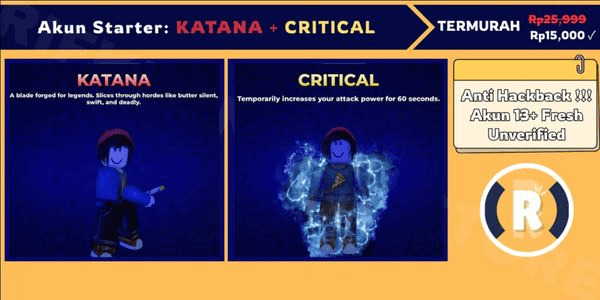 Gambar Product Katana + Critical | Account Starter | Starter Account