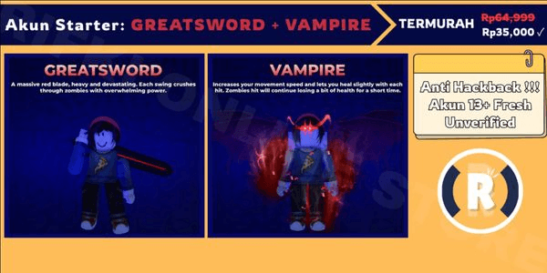 Gambar Product Greatsword + Vampire | Akun Starter | Starter Account