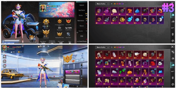 Gambar Product #3 | X-Suit Galadria ★1 | M416 Roaring Immolation L4 | AMR Onyx Guard L3 | Kar98k Thornmaker L2 | Goldensands