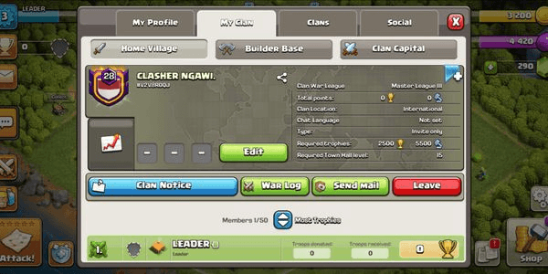 Gambar Product CLAN LVL 28 | CLASHER NGAWI | CH 10 MAX | MASTER III