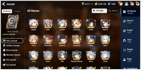 Gambar Product #E7101: 7.8K Skystone !! [ASIA/IOS/Android] LEVEL 52, 9 MoonLight, 14 Hero MAX *12 |Light Kayron MAX, Light Sharun MAX, Dark Vildred | 44 NAT5 Heroes