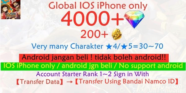 Gambar Product OPBR ONE PIECE Bounty Rush-i2 account