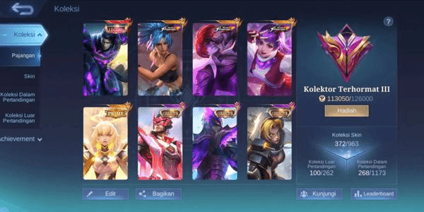 Gambar Product ALUCARD LEGEND SKIN MAX HERO MAX EMBLEM COLLECTOR CLINT GS NATALIA AND KOF CHOU KARINA GUINEVERE